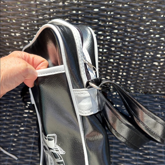 Vespa Black and White Scooter Design synthetic leather crossbody Shoulder Bag - Picture 7 of 10